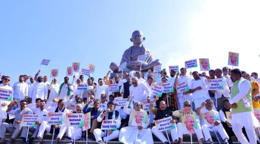 ಬಿಜೆಪಿ ದ್ವೇಷ ರಾಜಕಾರಣದ ವಿರುದ್ಧ ಕಾಂಗ್ರೆಸ್ ಪ್ರತಿಭಟನೆ